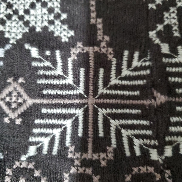 Johnny Was Biya cotton/wool blend black embroidered hooded cardigan sweater. S. - Picture 9 of 14